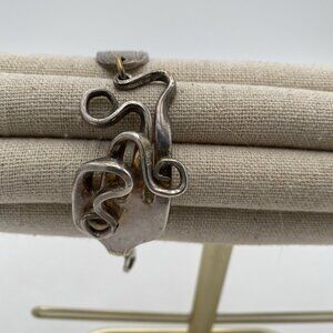 Fork Bracelet silver plate 8.5 INCH Handmade Modern Art Artsy Jewelry cuff